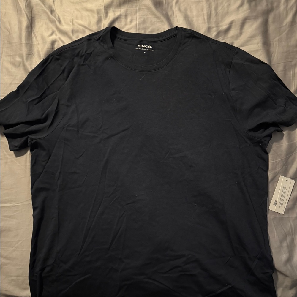 Vince Black Short Sleeve Tee Classic Crew Neck